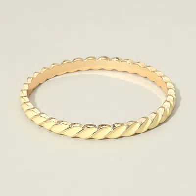 Fashnzfab Enamel Inlay Twisted Hinged Bangle Bracelet In Gold