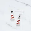 Fashnzfab Enamel Lighthouse Earrings In Brown