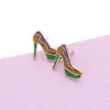Fashnzfab Enamel Mardi Gras High Heel Stud Earrings - Multi In Brown