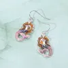 Fashnzfab Enamel Mermaid Dangle Earrings In Multi