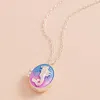 Fashnzfab Enamel Mermaid Locket Pendant Necklace In Multi