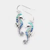 Fashnzfab Enamel Metal Seahorse Dangle Earrings In Metallic