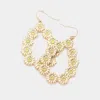 Fashnzfab Enamel Point Metal Flower Open Teardrop Dangle Earrings In Multi