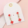 Fashnzfab Enamel Quatrefoil Mini Shamballa Ball Link Dropdown Dangle Earrings In Multi