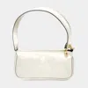 Fashnzfab Enamel Rectangle Shoulder Bag In White