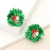 Fashnzfab Enamel Santa Claus Tinsel Pom Earrings - Ab, Green In Multi