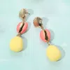 Fashnzfab Enamel Sea Shell Puka Shell Link Drop Earrings In Pink