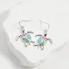 Fashnzfab Enamel Sea Turtle Dangle Earrings 1" X 1.5" In Multi