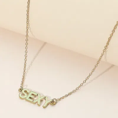 Fashnzfab Enamel Sexy Message Pendant Necklace In Multi