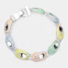 Fashnzfab Enamel Sneakers Link Magnetic Bracelet Multi, Silver In Multi