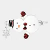 Fashnzfab Enamel Snowman Metal Snowflake Hook Bracelet White In White