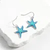 Fashnzfab Enamel Starfish Dangle Earrings In Multi
