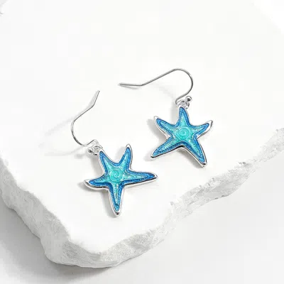 Fashnzfab Enamel Starfish Dangle Earrings In Multi