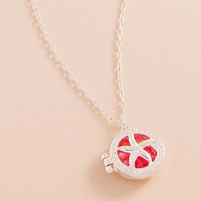 Fashnzfab Enamel Starfish Locket Pendant Necklace In Metallic