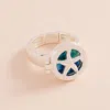 Fashnzfab Enamel Starfish Locket Stretch Ring In Multi
