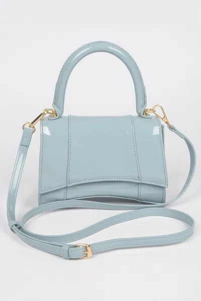 Fashnzfab Enamel Top Handle Bag In Gray