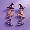 Fashnzfab Enamel Witch Hat Link Dropdown Earrings In Multi