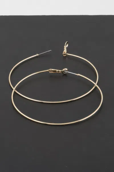 Fashnzfab Engraved Thin Hoop Earrings In Gold