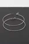 Fashnzfab Engraved Thin Hoop Earrings In Silver