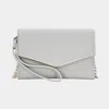 Fashnzfab Envelope Wallet On Chain Wristlet Clutch / Crossbody Bag In Gray