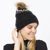 Fashnzfab Ethnic Knit Beanie With Pom Pom In Black