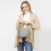 Fashnzfab Ethnic Patterned Tote / Crossbody Bag In Gray