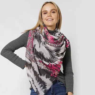 Fashnzfab Ethnic Printed Scarf In Black