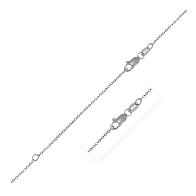 Fashnzfab Extendable Cable Chain In 14k White Gold (1.10 Mm)