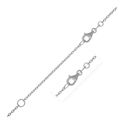 Fashnzfab Extendable Cable Chain In 14k White Gold (1.20 Mm)