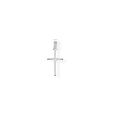 Fashnzfab Extra Thin Cross Charm In Pink