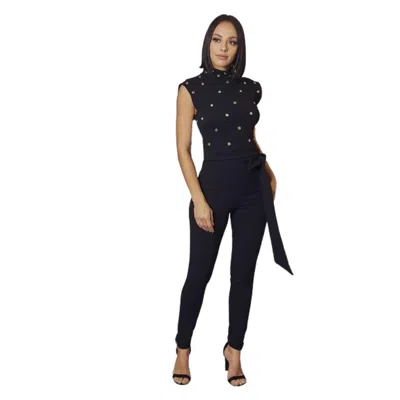 Fashnzfab Eyelet Designed Fashion Short Top In Black