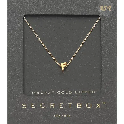 Fashnzfab -f- Secret Box_14k Gold Dipped Initial Monogram Pendant Necklace