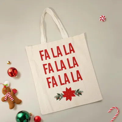 Fashnzfab Fa La La Holiday Tote Bag In Red