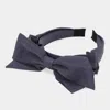 Fashnzfab Fabric Bow Headband In Gray