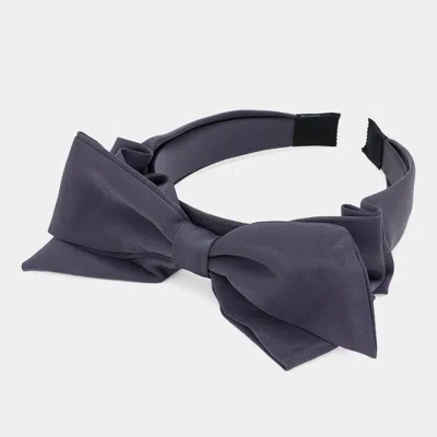 Fashnzfab Fabric Bow Headband In Gray