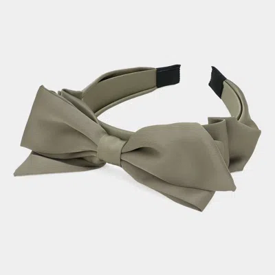 Fashnzfab Fabric Bow Headband In Green