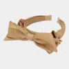 Fashnzfab Fabric Bow Headband In Sand
