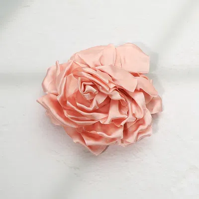 Fashnzfab Fabric Floral Hair Clip Hair Band Pin Brooch In Pink