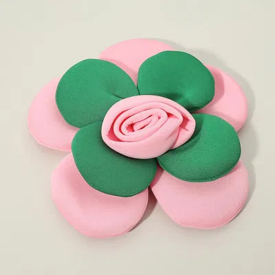 Fashnzfab Fabric Floral Statement Pin Brooch Alligator Snap Hair Clip In Multi