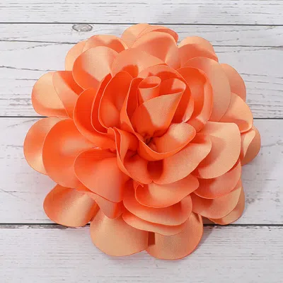 Fashnzfab Fabric Flower Brooch / Hair Clip / Hair Band In Orange