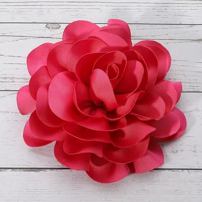 Fashnzfab Fabric Flower Brooch / Hair Clip / Hair Band In Pink