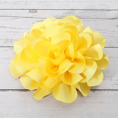 Fashnzfab Fabric Flower Brooch / Hair Clip / Hair Band In Yellow