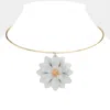 Fashnzfab Fabric Flower Pendant Choker Necklace In Multi