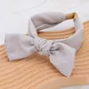 Fashnzfab Fabric Knot Bow Headband In Gray