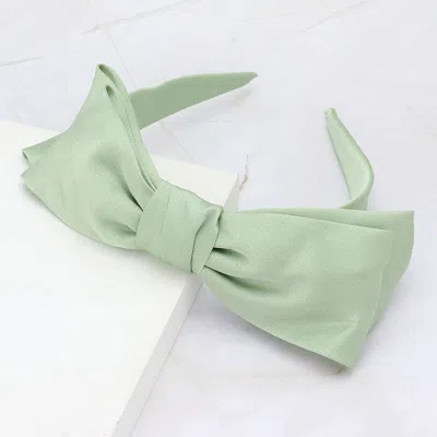 Fashnzfab Fabric Knot Bow Headband In Green
