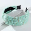 Fashnzfab Fabric Knot Centered Headband In Green