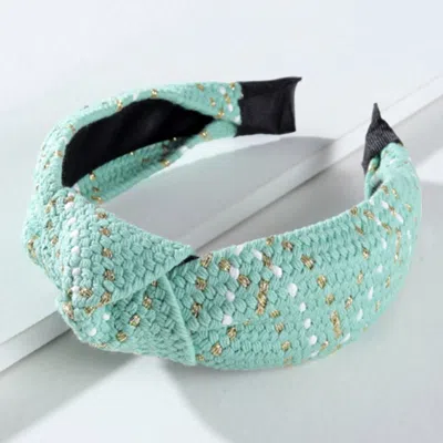 Fashnzfab Fabric Knot Centered Headband In Green