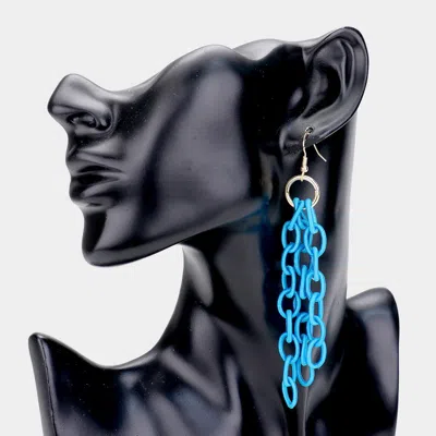 Fashnzfab Fabric Link Fringe Earrings In Multi