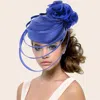 Fashnzfab Fabric Pointed Elastic String Dressy Hat In Blue