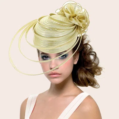 Fashnzfab Fabric Pointed Elastic String Dressy Hat In Gold